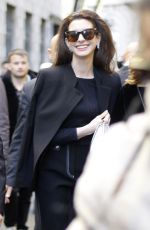 ANNE HATHAWAY Out at Milan Fashion Week 02/27/2022