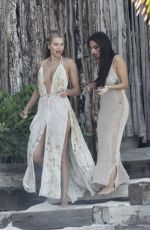 ARABELLA CHI Out with Friend at a Beach in Tulum 02/17/2022