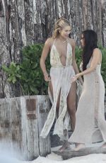 ARABELLA CHI Out with Friend at a Beach in Tulum 02/17/2022