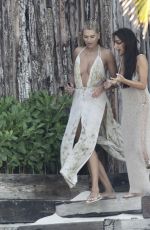 ARABELLA CHI Out with Friend at a Beach in Tulum 02/17/2022