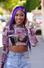 ARIANE ANDREW in Ripped Denim Out in Los Angeles 02/08/2022