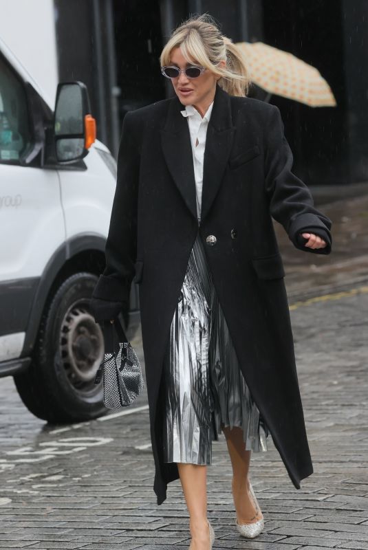 ASHLEY ROBERTS Arrives at Heart Radio in London 02/04/2022