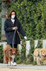 AUBREY PLAZA Out with Her Dogs for a Walk in Los Feliz 02/15/2022