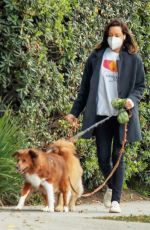 AUBREY PLAZA Out with Her Dogs for a Walk in Los Feliz 02/15/2022