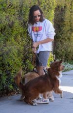 AUBREY PLAZA Out with Her Dogs in Los Feliz 02/12/2022