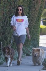 AUBREY PLAZA Out with Her Dogs in Los Feliz 02/12/2022
