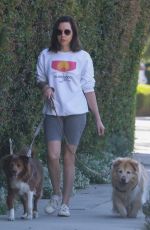 AUBREY PLAZA Out with Her Dogs in Los Feliz 02/12/2022