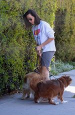AUBREY PLAZA Out with Her Dogs in Los Feliz 02/12/2022