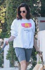 AUBREY PLAZA Out with Her Dogs in Los Feliz 02/12/2022