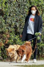 AUBREY PLAZA Out with Her Dogs in Los Feliz 02/15/2022