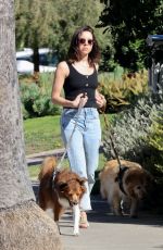 AUBREY PLAZA Walks Her Dogs in Los Feliz 02/13/2022