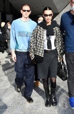 BELLA HADID Arrives at Max Mara Fashion Show in Milan 02/24/2022
