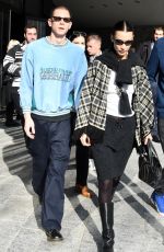 BELLA HADID Arrives at Max Mara Fashion Show in Milan 02/24/2022