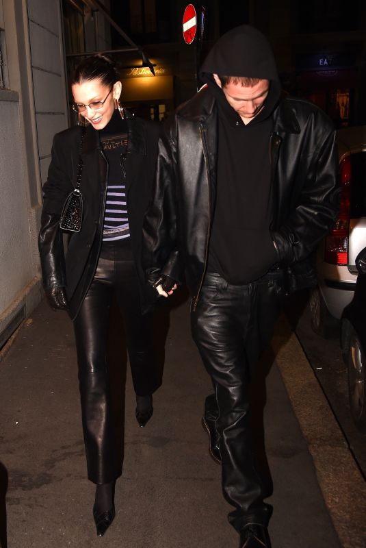 BELLA HADID at a Dinner Date in Milan 02/26/2022