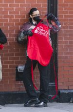 BELLA HADID at The Bowery Shelter in New York 02/06/2022