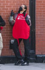 BELLA HADID at The Bowery Shelter in New York 02/06/2022