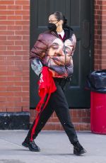 BELLA HADID at The Bowery Shelter in New York 02/06/2022