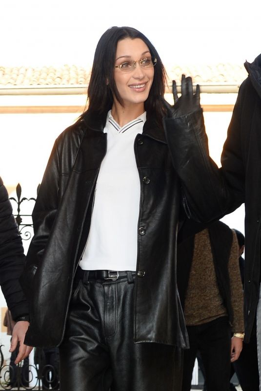 BELLA HADID Out in Milan 02/25/2022