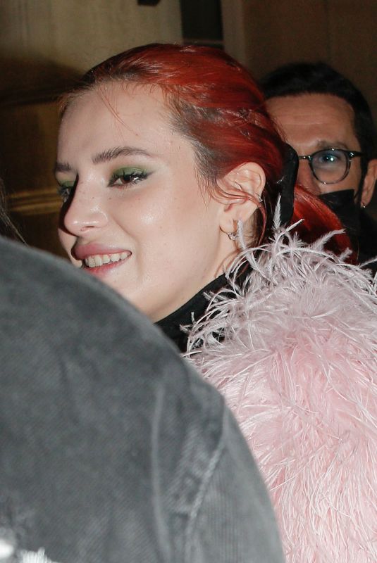 BELLA THORNE and Benjamin Mascolo Leaves Their Hotel in Paris 02/14/2022