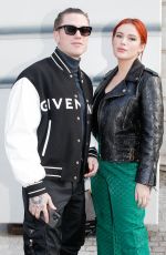 BELLA THORNE and Benjamin Mascolo Leaving Thier Hotel in Paris 02/14/2022