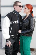 BELLA THORNE and Benjamin Mascolo Leaving Thier Hotel in Paris 02/14/2022