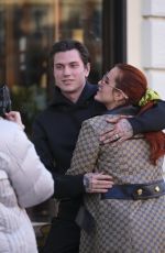 BELLA THORNE and Benjamin Mascolo Out Shopping in Rome 02/09/2022