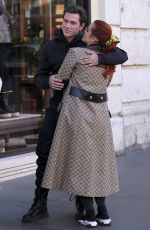 BELLA THORNE and Benjamin Mascolo Out Shopping in Rome 02/09/2022