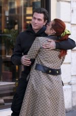 BELLA THORNE and Benjamin Mascolo Out Shopping in Rome 02/09/2022