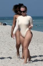 BIANCA ELOUISE and YESJULZ in Bikini at a Beach in Miami 02/22/2022