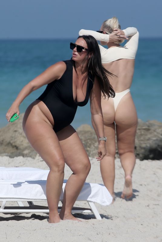 BIANCA ELOUISE and YESJULZ in Bikini at a Beach in Miami 02/22/2022