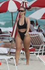 BIANCA ELOUISE in Bikini at a Beach in Miami 02/21/2022