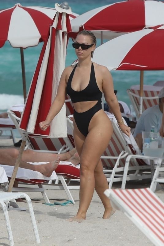 BIANCA ELOUISE in Bikini at a Beach in Miami 02/21/2022