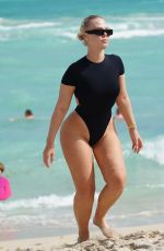 BIANCA ELOUISE in Swimsuit at a Beach in Miami 02/17/2022