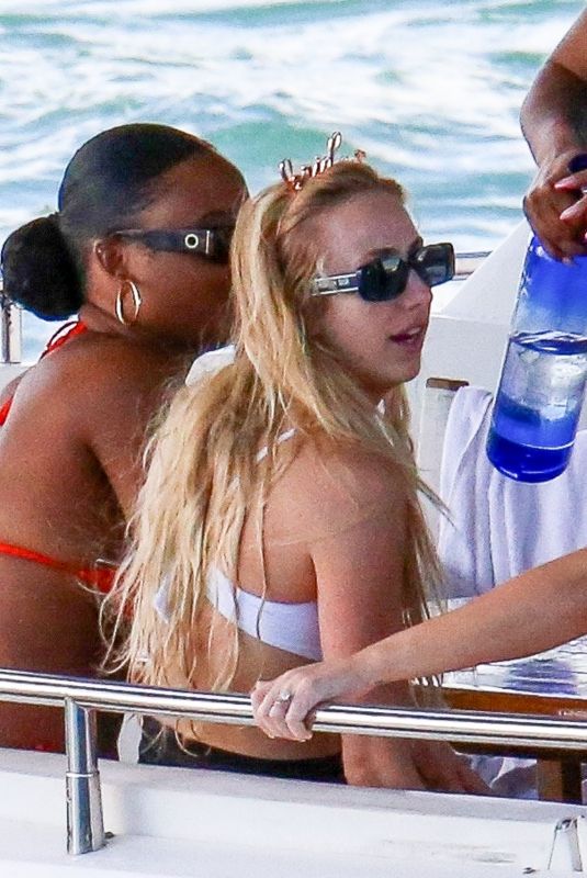 BRITTANY MATHEWS at a Bachelorette Party on a Boat in Miami 02/27/2022