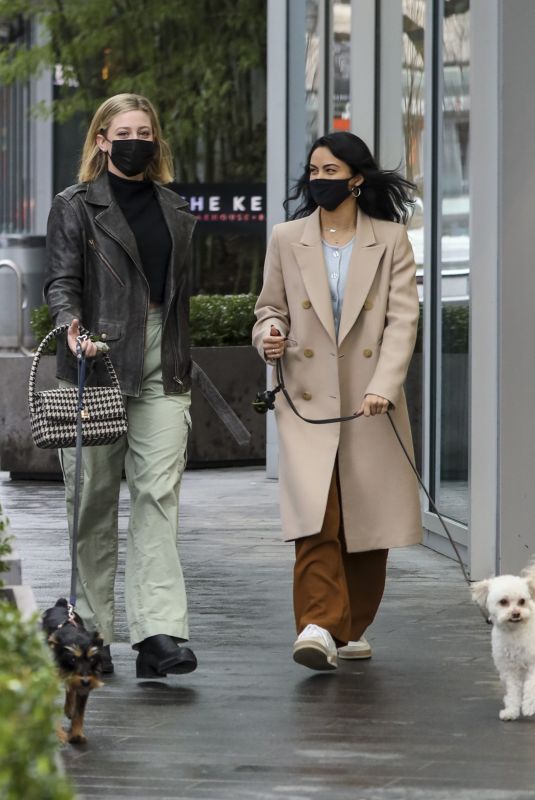 CAMILA MENDES and LILI REINHART Out with Their Dogs in Vancouver 01/30/2022