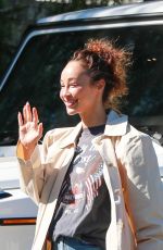 CARA SANTANA Arrives at San Vicente Bungalows in West Hollywood 02/03/2022