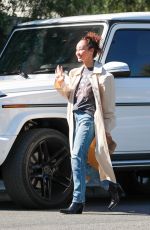 CARA SANTANA Arrives at San Vicente Bungalows in West Hollywood 02/03/2022