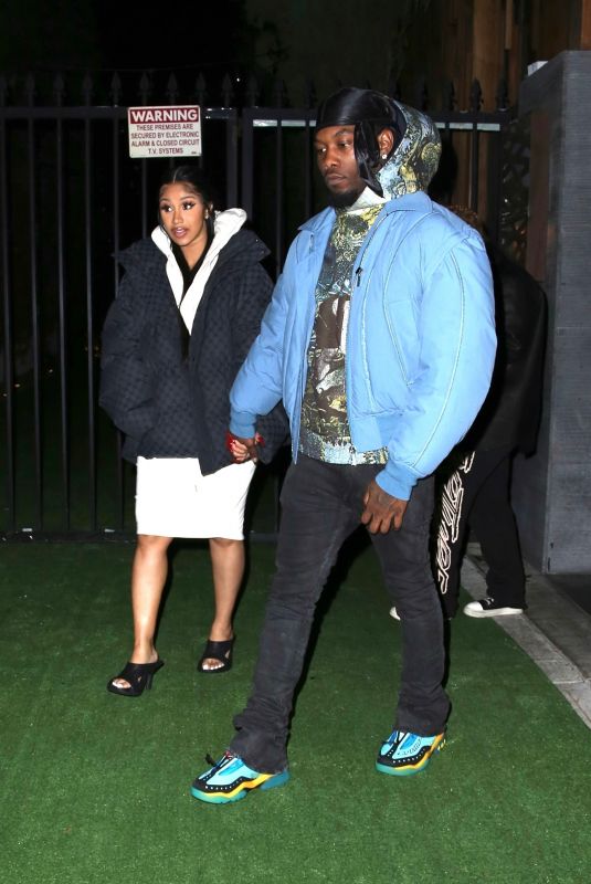 CARDI B and Offset Leaves Nobu in West Hollywood 02/16/2022