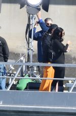 CARDI B on the Set of a Music Video on a Boat in Marina Del Rey 02/15/2022