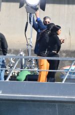CARDI B on the Set of a Music Video on a Boat in Marina Del Rey 02/15/2022