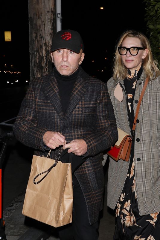 CATE BLANCHETT Out for Dinner with a Friend in Santa Monica 02/26/2022