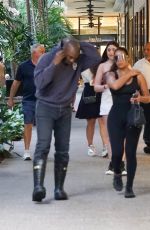 CHANEY JONES and Kanye West Out for Lunch in Miami 02/24/2022