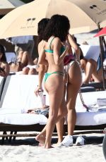 CHANTEL JEFFRIES and CINDY KIMBERLY in Bikinis on the Beach in Miami 02/05/2021