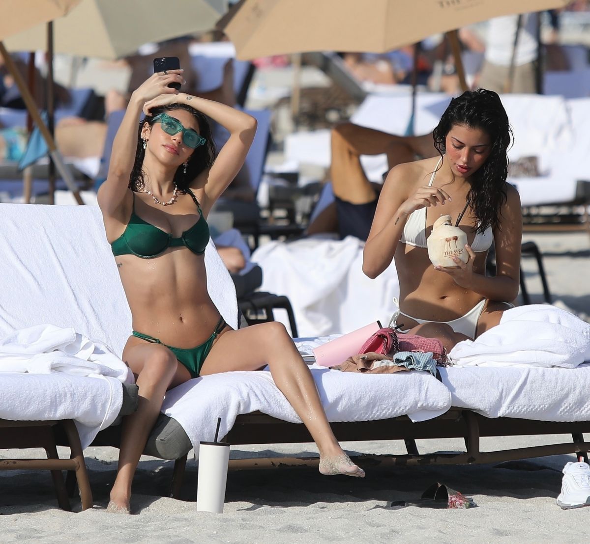 CHANTEL JEFFRIES and CINDY KIMBERLY in Bikinis on the Beach in Miami 02/05/...