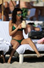 CHANTEL JEFFRIES in Bikini at a Beach in Miami 02/05/2022