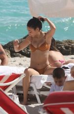 CHANTEL JEFFRIES in Bikini on the Beach in Miami 02/06/2022