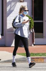 CHARLOTTE MCKINNEY Leaves a Gym in Brentwood 02/24/2022