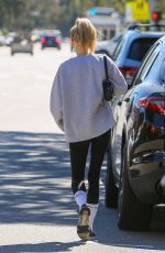 CHARLOTTE MCKINNEY Leaves a Gym in Brentwood 02/24/2022