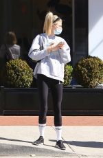 CHARLOTTE MCKINNEY Leaves a Gym in Brentwood 02/24/2022