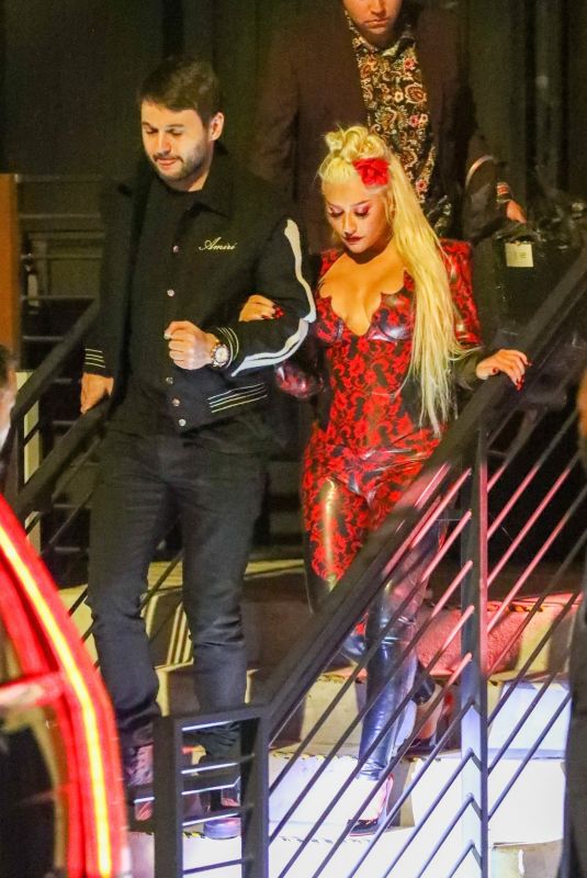 CHRISTINA AGUILERA and Matthew Rutler Night Out in Los Angeles 02/07/2022
